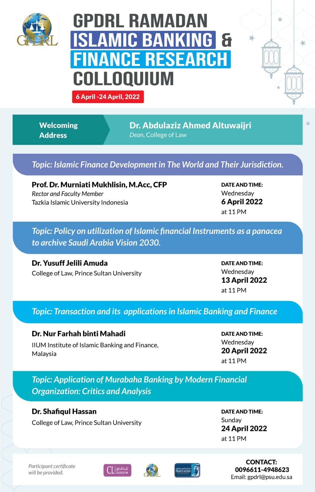 GPDRL RAMADAN ISLAMIC BANKING AND FINANCE RESEARCH COLLOQUIUM